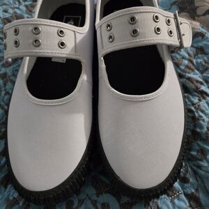 Vans White Dress Shoes with Black Soles